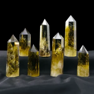 Natural Brazil Citrine Column – Raw Crystal Stone for Home & Office Energy
