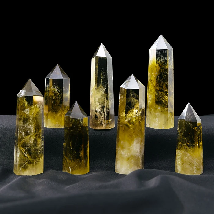 Natural Brazil Citrine Column – Raw Crystal Stone for Home & Office Energy