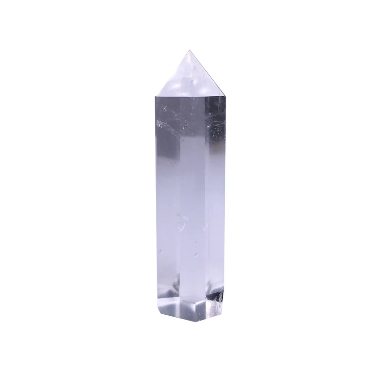 Geometric Clear Crystal Quartz Ornamental Column