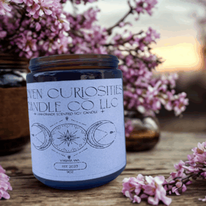 9oz Soy Wax, Wood Wick, Crystal Infused Candles.